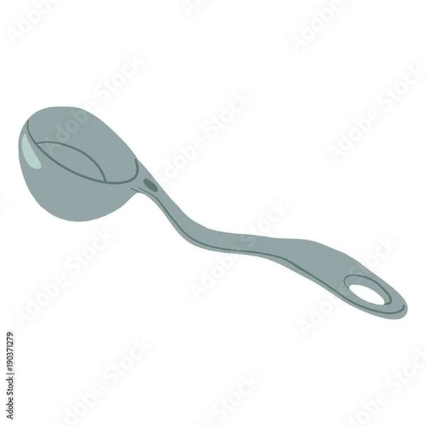 Obraz Cartoon spoon flat mascot icon.