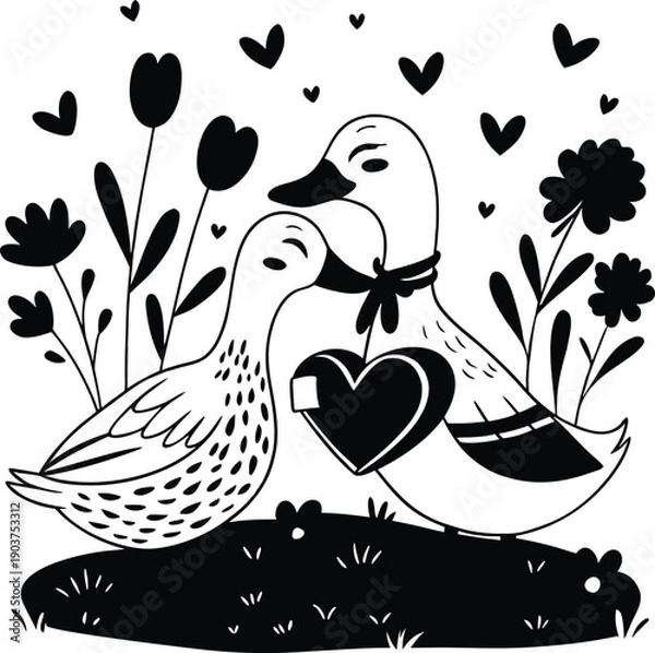 Obraz birds on a branch