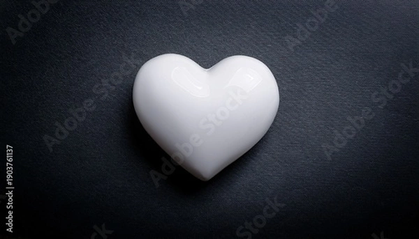 Obraz white heart against dark background
