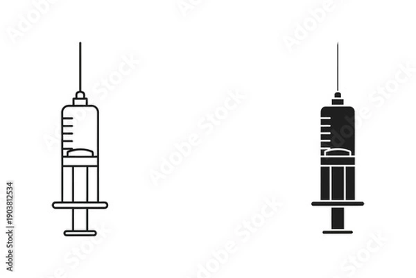 Obraz Two modern laboratory microscopes isolated on white background flat design vector illustration