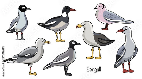 Obraz Seven seagulls