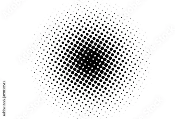Fototapeta Abstract monochrome halftone pattern. Comic background. Dotted backdrop with circles, dots, point.