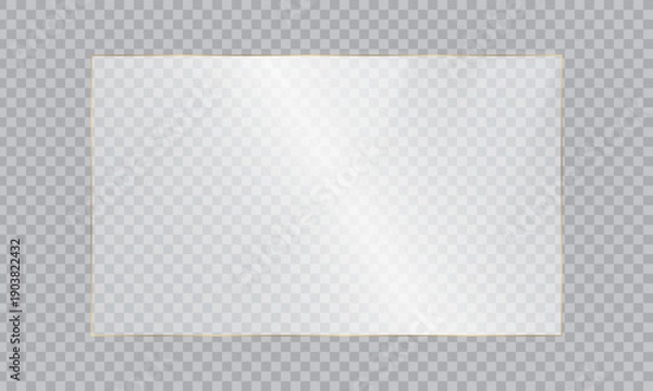 Obraz ゴールドの縁取りが施されたガラス風フレーム背景