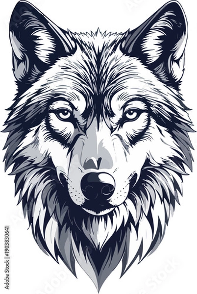 Obraz Majestic Wolf Head Portrait Vector Art