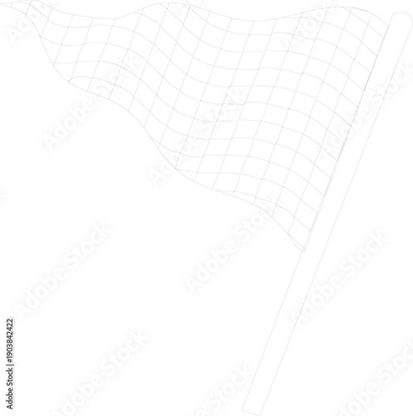 Fototapeta start flag without coloring