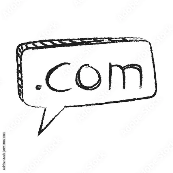 Obraz Hand Drawn Dot Com Website Domain Speech Bubble Symbol