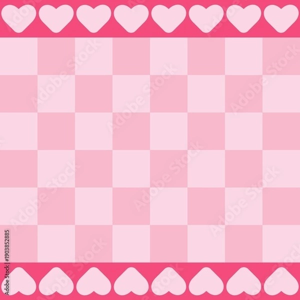 Fototapeta Pink heart Valentine pattern background.