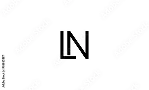Fototapeta LN initial letter logo or LN monogram
