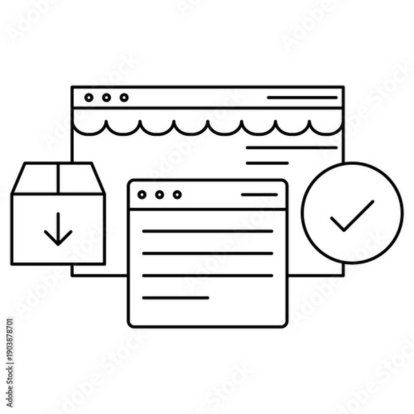 Obraz Product Order Icon, Easy Online Purchase, Fast Order Processing, Secure Checkout