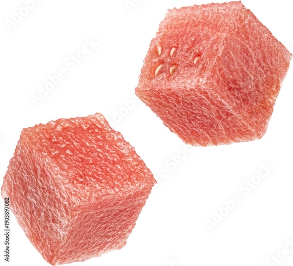 Fototapeta Watermelon cubes isolated