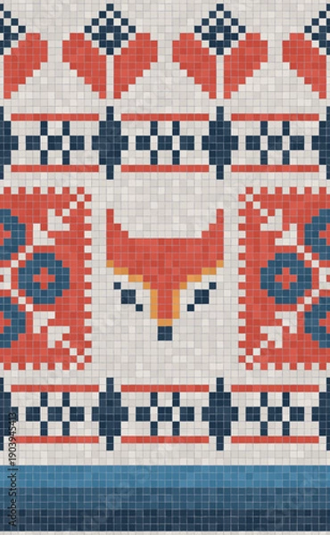 Obraz Scandinavian style seamless mosaic tiles pattern