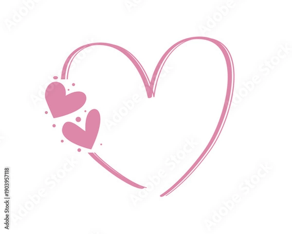 Obraz pink heart vector illustration