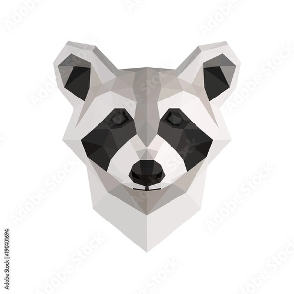 Obraz Low poly illustration. Raccoon