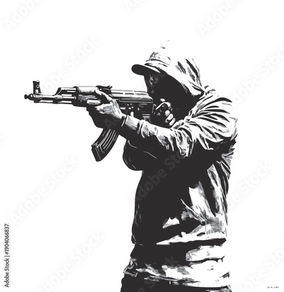 Obraz man with ak47 vector