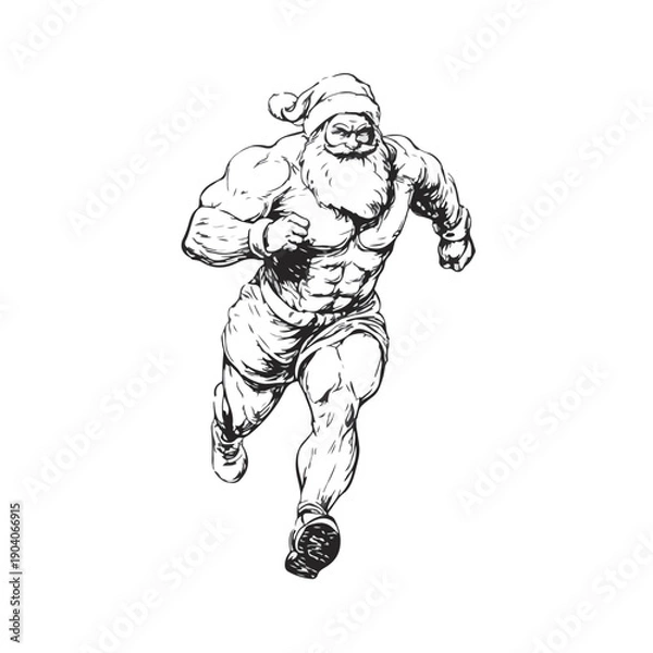 Obraz muscular santa logo,
