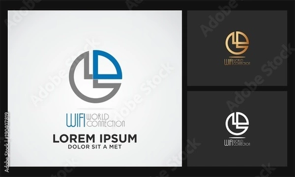 Fototapeta wifi icon connection logo