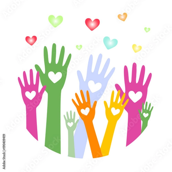 Obraz Hands with hearts up3