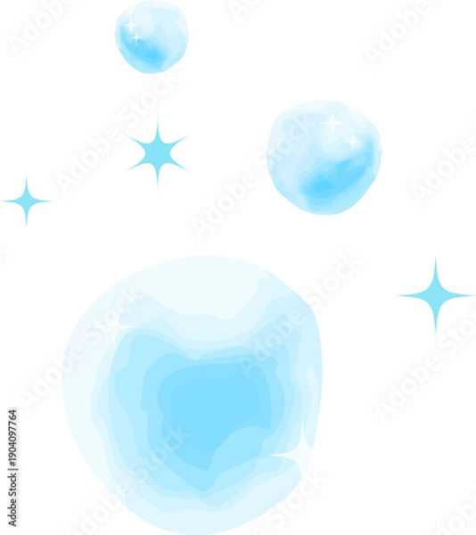 Obraz 水彩で描いた落ちる水滴のイラスト