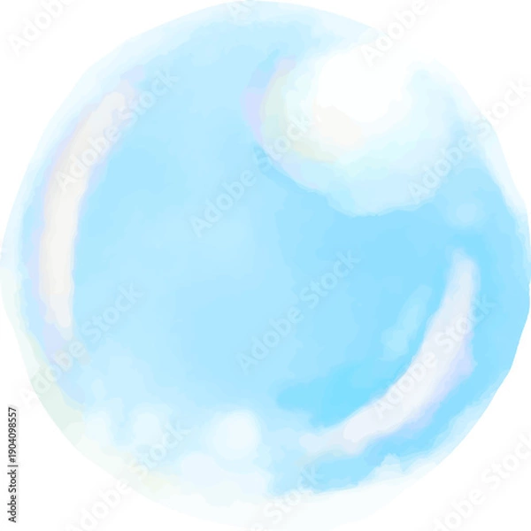 Obraz 水彩で描いたカラフルなシャボン玉のアイコンイラスト