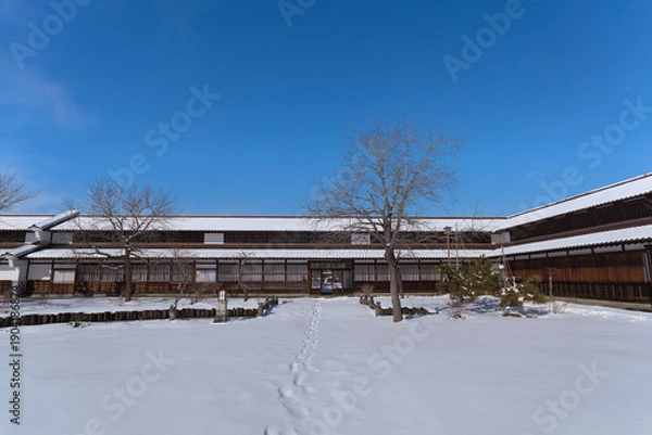 Obraz 会津藩校の雪景色