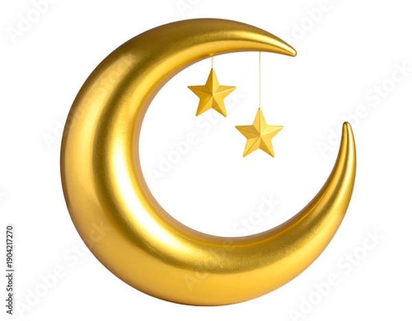 Obraz Ramadan crescent moon isolated on transparent background