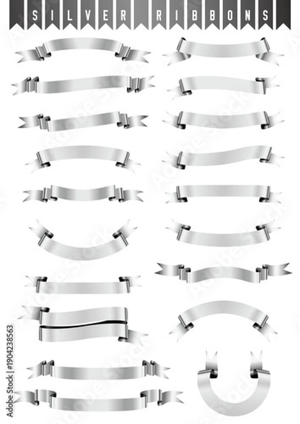 Obraz 銀色のリボン色々