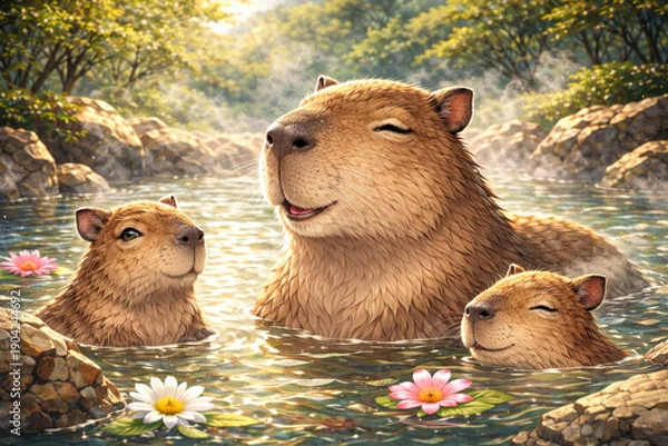 Obraz 動物-カピバラ