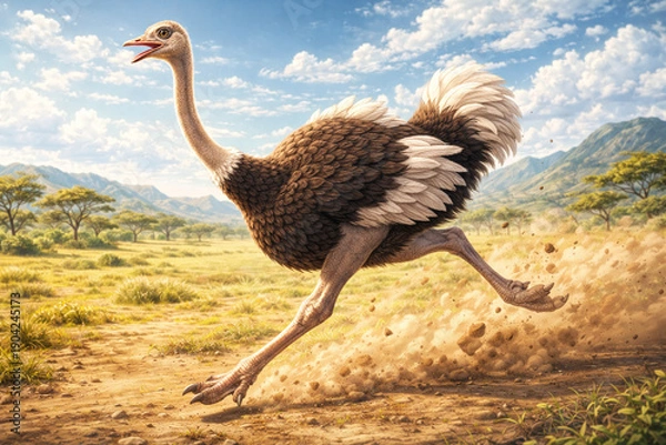 Obraz 動物-ダチョウ