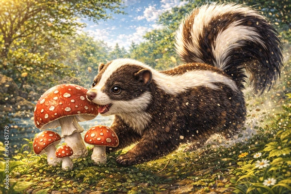 Obraz 動物-シマスカンク