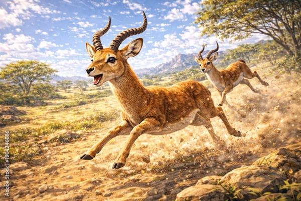 Obraz 動物-インパラ