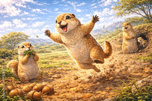 Obraz 動物-プレーリードッグ