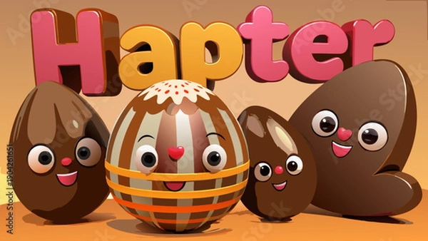 Obraz chocolate easter eggs