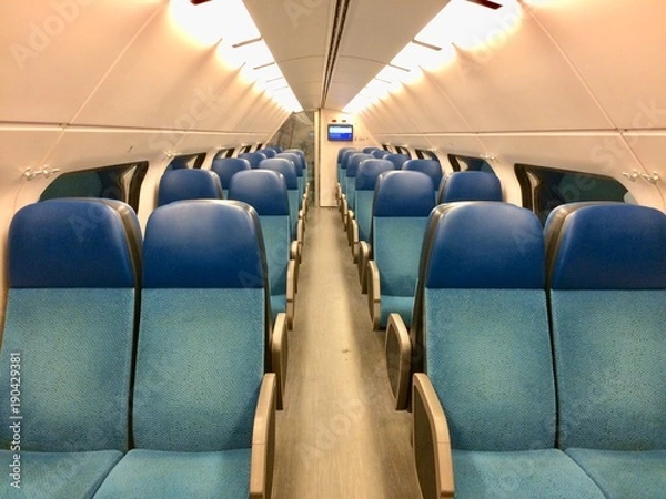 Fototapeta Empty train in the evening