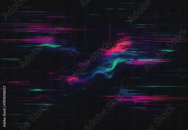 Obraz Horizontal Cyberpunk Glitch Distortion Texture