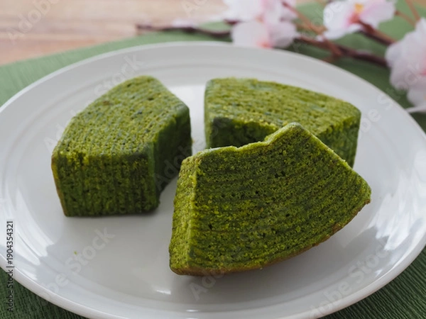 Obraz バウムクーヘンと桜の花