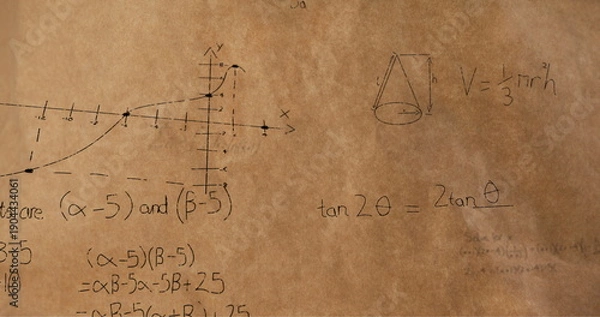 Obraz Mathematical equations and figures 4k
