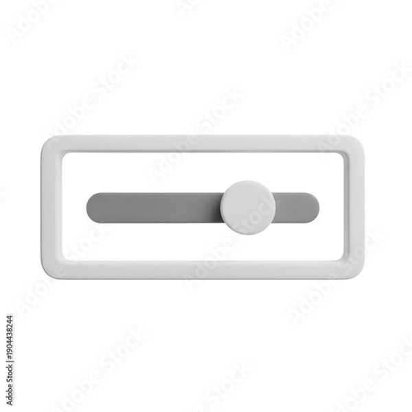 Fototapeta White rectangle slider control isolated on a transparent background