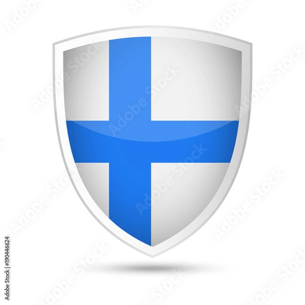 Fototapeta Finland Flag Vector Shield Icon