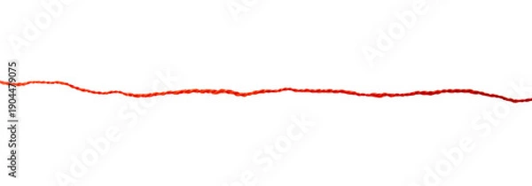 Fototapeta Red thread isolate on white background. Selective focus. Old.