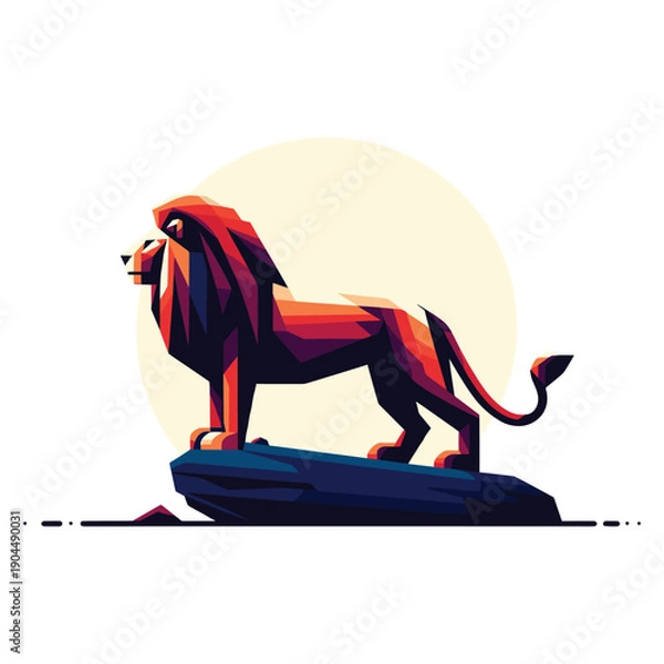 Obraz Minimalist Lion Vector Design