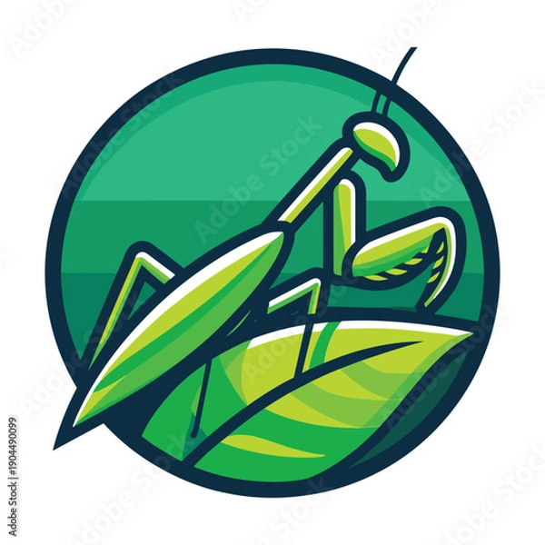 Obraz  Minimalist Praying Mantis Vector Design