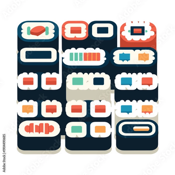 Obraz Sushi Rolls Vector Design