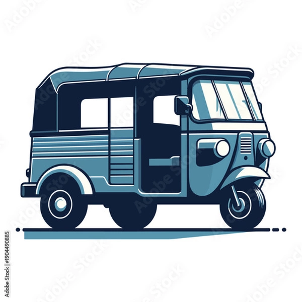 Obraz Tuk Tuk Side View Vector Design