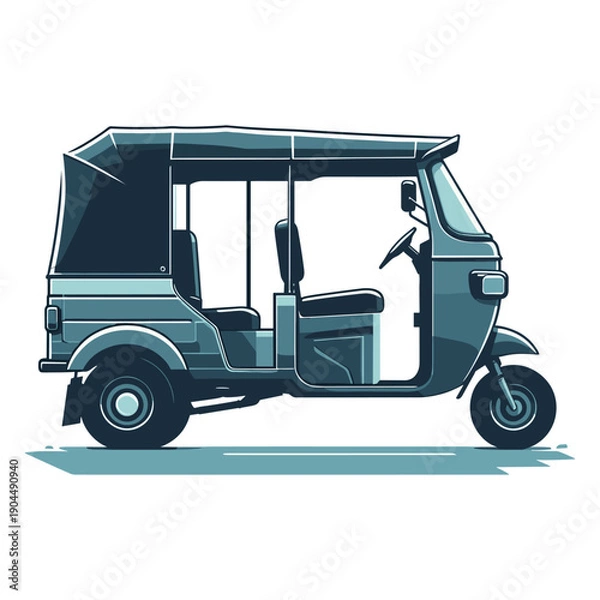 Obraz Tuk Tuk Side View Vector Design