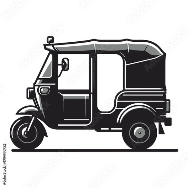 Obraz Tuk Tuk Side View Vector Design