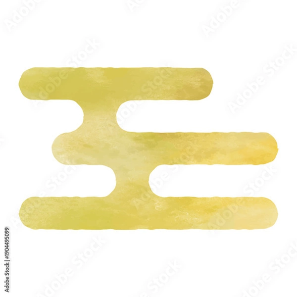 Obraz 高級感のある金色の水彩の和柄背景素材　エ霞　ベクターイラスト　ゴールド　雲　手描き　和風　レトロ　透明　テクスチャー　年賀状　和柄　新年　広告