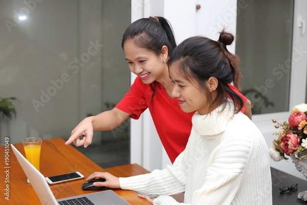 Fototapeta The women using computer