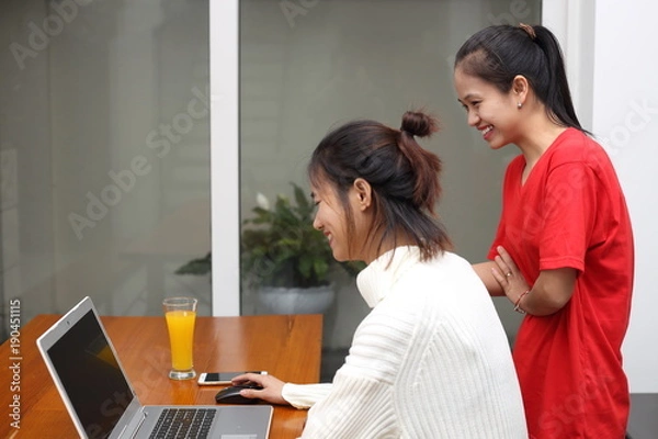 Obraz The women using computer