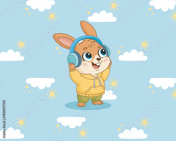 Obraz Aesthetic Vertical Easter Poster with Overlapping Pastel Shapes