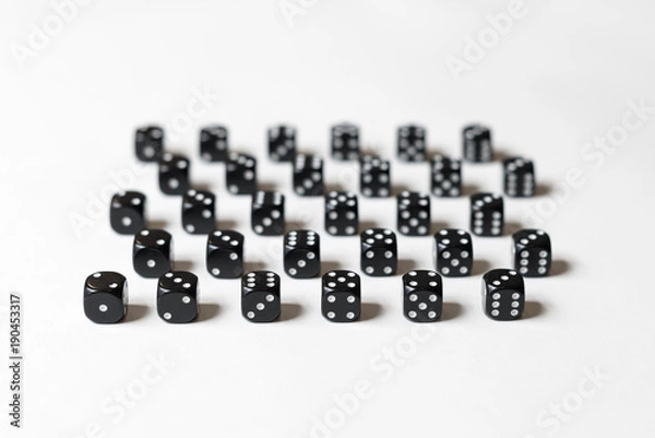 Obraz Black Dice on White Background